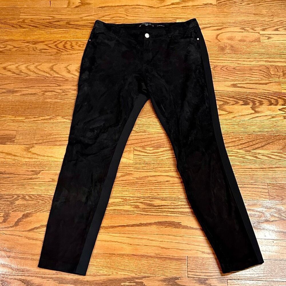 Lafayette 148 New York Black Suede Front Mercer Pants